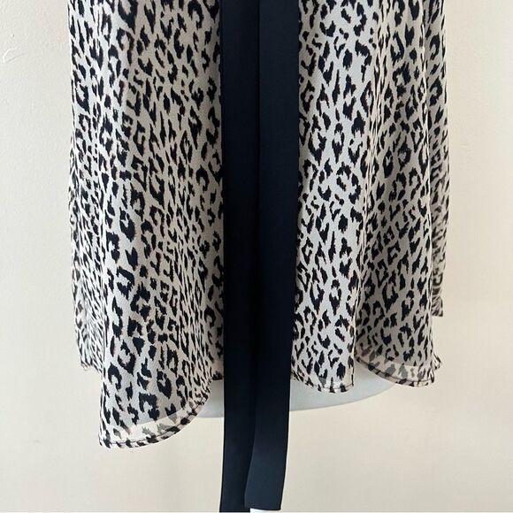 BCBGeneration Black & Tan Leopard Print Tie Neck Tank Top - Picture 3 of 9